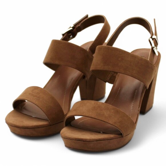 Jazminn Womens Faux Suede Ankle Strap Slingback Sandals - Picture 1 of 8